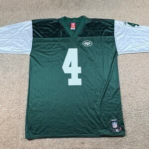 VTG‎ New York Jets Jersey Green Reebok NFL Football Shirt Brett Favre #4 Mens XL